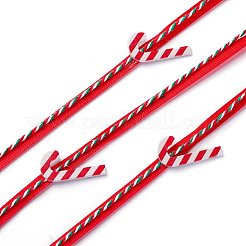 ポリエステルコード  クリスマスパーティーの装飾用  綿の紐と木のパーツ  キャンディケイン  レッド  2~6mm  約5m /ロール&nbsp;OCOR-L044-10D