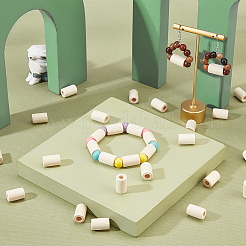 200 шт. столбчатые деревянные европейские бусины WOOD-GA0001-51