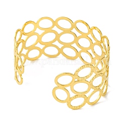 Ионное покрытие (ip) овальные браслеты-манжеты из нержавеющей стали 304 для женщин&nbsp;BJEW-B104-16G