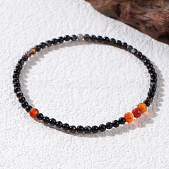 Браслет из натуральных смешанных драгоценных камней с круглыми бусинами для мужчин и женщин XO2750