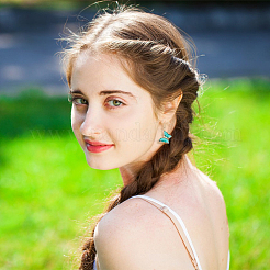 4 пара двухцветных серег-бабочек с настоящим 4-каратным золотым покрытием из кубического циркония EJEW-AN0003-82