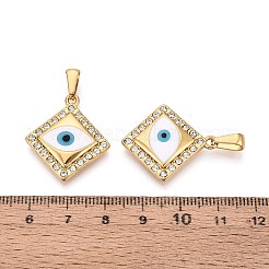 Подвески из нержавеющей стали 304 со стразами и эмалью&nbsp;STAS-T072-84A-G