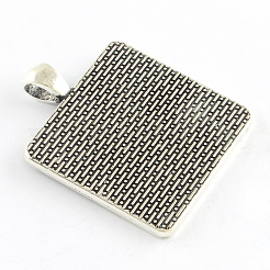 Тибетский стиль квадратных сплава сеттинги подвеска кабошон&nbsp;LS-TIBEP-Q051-14AS-RS