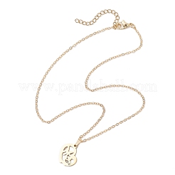 Collier pendentif en acier inoxydable 304 pour la fête des mères&nbsp;NJEW-TA00194-01