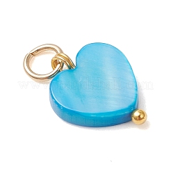 Подвески в форме сердца из натуральных окрашенных пресноводных ракушек&nbsp;PALLOY-JF05088-01