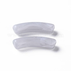 ツートンアクリルビーズ  天然石風  カーブチューブ  銀  31x9.5x7.5mm  穴：1.8mm&nbsp;X1-MACR-S272-78A