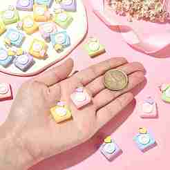 25 шт. 5 цвета непрозрачные подвески из смолы&nbsp;RESI-CJ0003-06