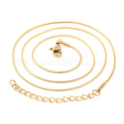 201 ожерелье из круглой цепочки-змейки из нержавеющей стали для женщин&nbsp;NJEW-G140-06A-G-1