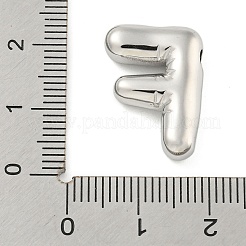 変色しない304ステンレススチールペンダント  バルーンレターチャーム  文字F  20x14x5.5mm  穴：2x3.5mm&nbsp;LS-STAS-B071-01P-F