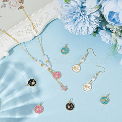 8 шт. 4-х цветные подвески из эмали с латунным покрытием&nbsp;KK-BC0015-22