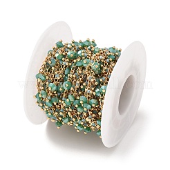 Kette aus Messing & Glasperlen&nbsp;KK-CBA3B44-05G