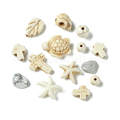 Синтетические бирюзовые бусины DIY-FS0005-92