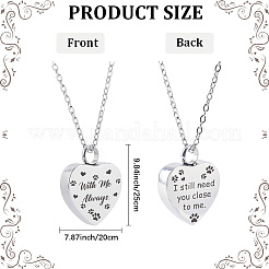 Collares colgantes de acero inoxidable 316 con forma de corazón&nbsp;DIY-WH20065-004