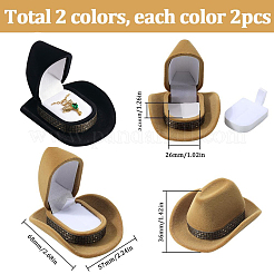 4 caja de joyería de terciopelo con 2 colores para sombreros&nbsp;CON-SC0001-19B