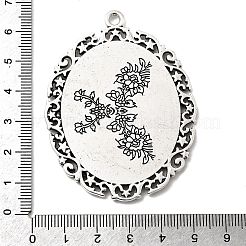 Тибетский стиль сплава сеттинги кабошон большой кулон TIBEP-553-AS-FF