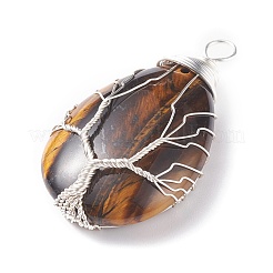 Природных тигровый глаз подвески&nbsp;PALLOY-JF01307-05