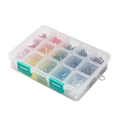 15 цветные гальванические стеклянные бусины&nbsp;EGLA-JP0002-02B-8mm