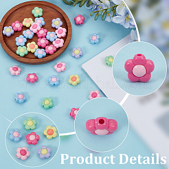 150шт двухцветные непрозрачные акриловые бусины&nbsp;SACR-ME0001-07