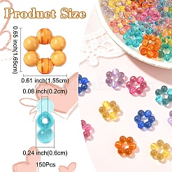 150шт прозрачная акриловая рамка для бусин&nbsp;TACR-YW0003-21