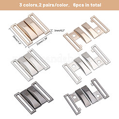 6 пара двухцветных застежек из сплава FIND-CA0009-21