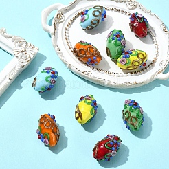 5шт 5 цвета бусины лэмпворк ручной работы&nbsp;LAMP-YW0004-23