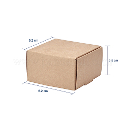 クラフト紙箱  折りたたみボックス  正方形  淡い茶色  6.2x6.2x3.5cm&nbsp;X-CON-WH0036-01