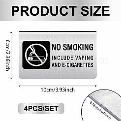 4 шт. табличка для ресторана отеля из нержавеющей стали с надписью «Не курить»&nbsp;DJEW-WH20124-001