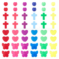 120 шт. 4 стиля окрашенных распылением непрозрачных акриловых бусин ACRP-TA0001-03