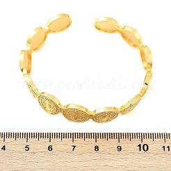 Плоский круглый браслет-манжета с крестом иисусом BJEW-I298-03G