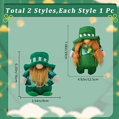 2 шт. 2 стиля День Святого Патрика тканевый гном безликая кукла&nbsp;DJEW-GF0001-63