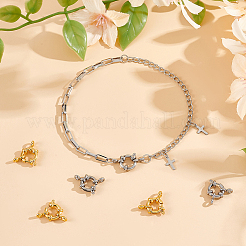 8 шт. 2-цветное ионное покрытие (IP) 304 пружинные кольцевые застежки из нержавеющей стали STAS-UN0001-93