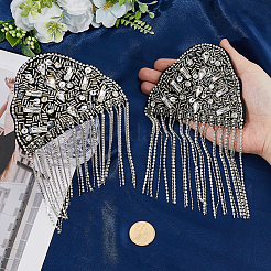 2 шт. фетровые эполеты со стразами&nbsp;AJEW-FH0006-66B