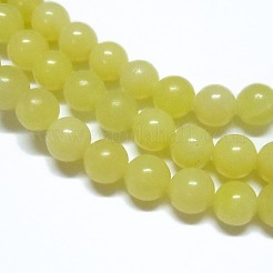 Hilo de abalorios de jade natural de limón&nbsp;G-H1631-10MM