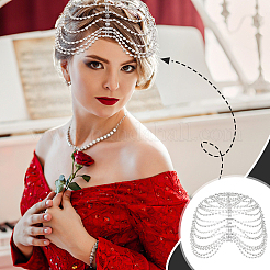 Stirnbänder aus legiertem Strass-Mesh&nbsp;OHAR-WH0021-50