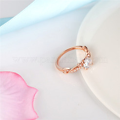 Парные кольца из латуни с цирконием для женщин RJEW-AA00432-19RG-19mm