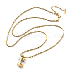 Ожерелья с подвеской в виде открывающейся пустой стеклянной бутылки из нержавеющей стали 304 NJEW-V001-08G