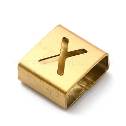 Placcatura ionica (ip) 304 acciaio inossidabile quadrato charms scorrevoli&nbsp;STAS-L132-15X-G