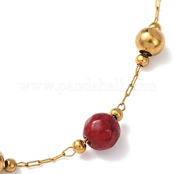 Браслеты из круглых бусин из натурального агата и окрашенного нефрита&nbsp;BJEW-G774-02G