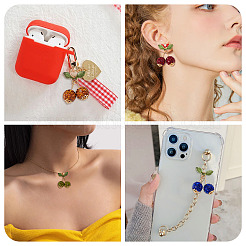 10 Stück 5 Farben handgemachte Polymer Clay Strass Perlen Kirschform Anhänger&nbsp;PALLOY-TA00329