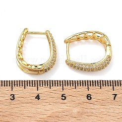 Boucles d'oreilles créoles en laiton zircon cubique micro pavé&nbsp;EJEW-C182-07E-G