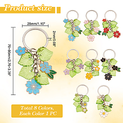 Брелок с подвеской в форме цветка и пластикового листа из сплава эмали KEYC-AB00049