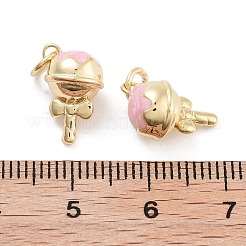 Breloques d'émail de laiton de placage de support&nbsp;KK-G512-19A-G