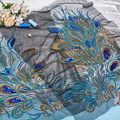 2 шт. 2 стиля полиэстеровая вышивка в форме павлиньего пера&nbsp;PATC-MA0001-35
