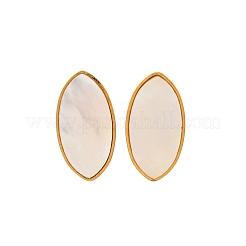 Серьги-гвоздики из натуральной белой ракушки из нержавеющей стали 304&nbsp;EJEW-Z103-09G