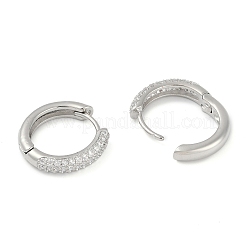 Anello di placcatura in ottone orecchini a cerchio con micro pavé di zirconi&nbsp;EJEW-Z059-12P