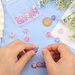 24 шт. 3-х цветные прозрачные стеклянные круглые бусины GLAA-CA0001-55