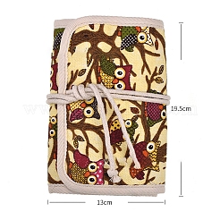 オックスフォードジッパー編みバッグ  かぎ針編みフックと編み針ロール  フクロウ  19.5x13cm&nbsp;PW-WG93368-02