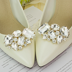 Abnehmbare Schuhschnallenclips aus eleganter Legierung mit Strass&nbsp;AJEW-FG0002-31