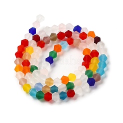 Imitez des brins de perles de verre dépoli en cristal autrichien&nbsp;GLAA-F029-TM4mm-B29