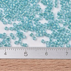 MIYUKIデリカビーズ  シリンダー  日本製シードビーズ  11/0  （db1708)ミントパール裏地オーシャンブルー  1.3x1.6mm  穴：0.8mm  約10000個/袋  50 G /袋&nbsp;SEED-X0054-DB1708